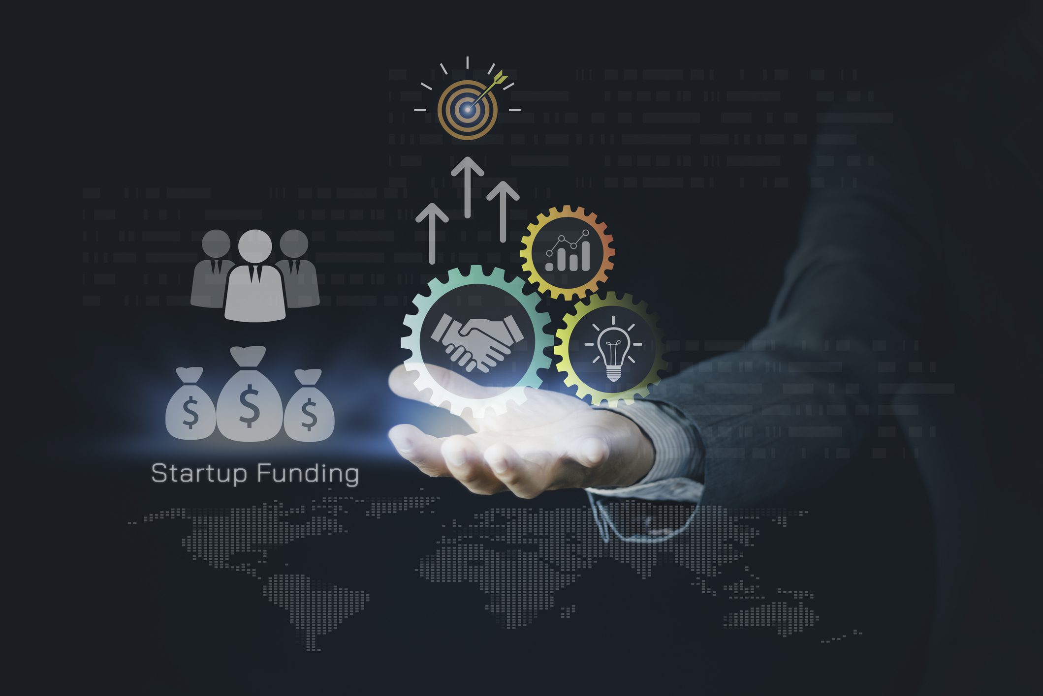 Startup supporting credit and investment concept showing investor funding new business ideas and innovation. Financial support, fundraising, and seed capital for startup projects aiming for unicorn success.
