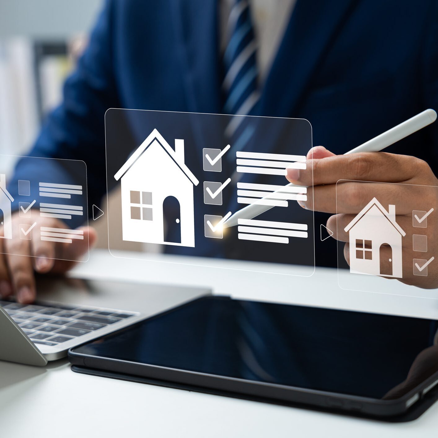 Real estate management, Streamlining property tasks with digital checklists and tools for housing evaluations, Home insurance, Property protection, Investment planning,Transaction processes online